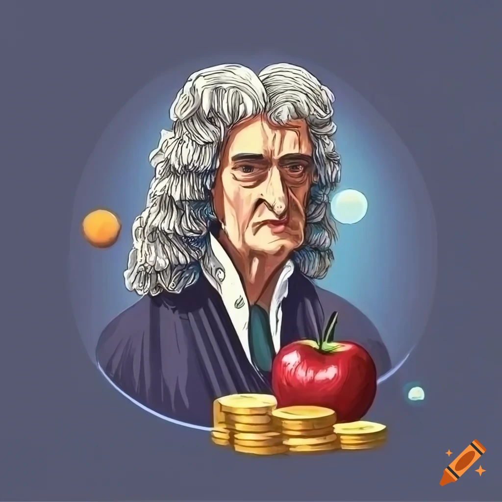 Sir Isaac Newton Under The Apple Tree by Print Collector