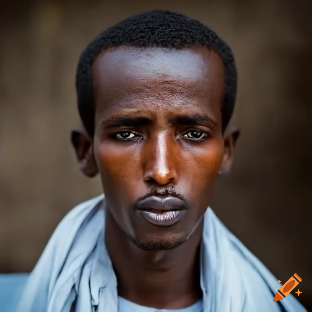 Close up image of a somali man with short hair