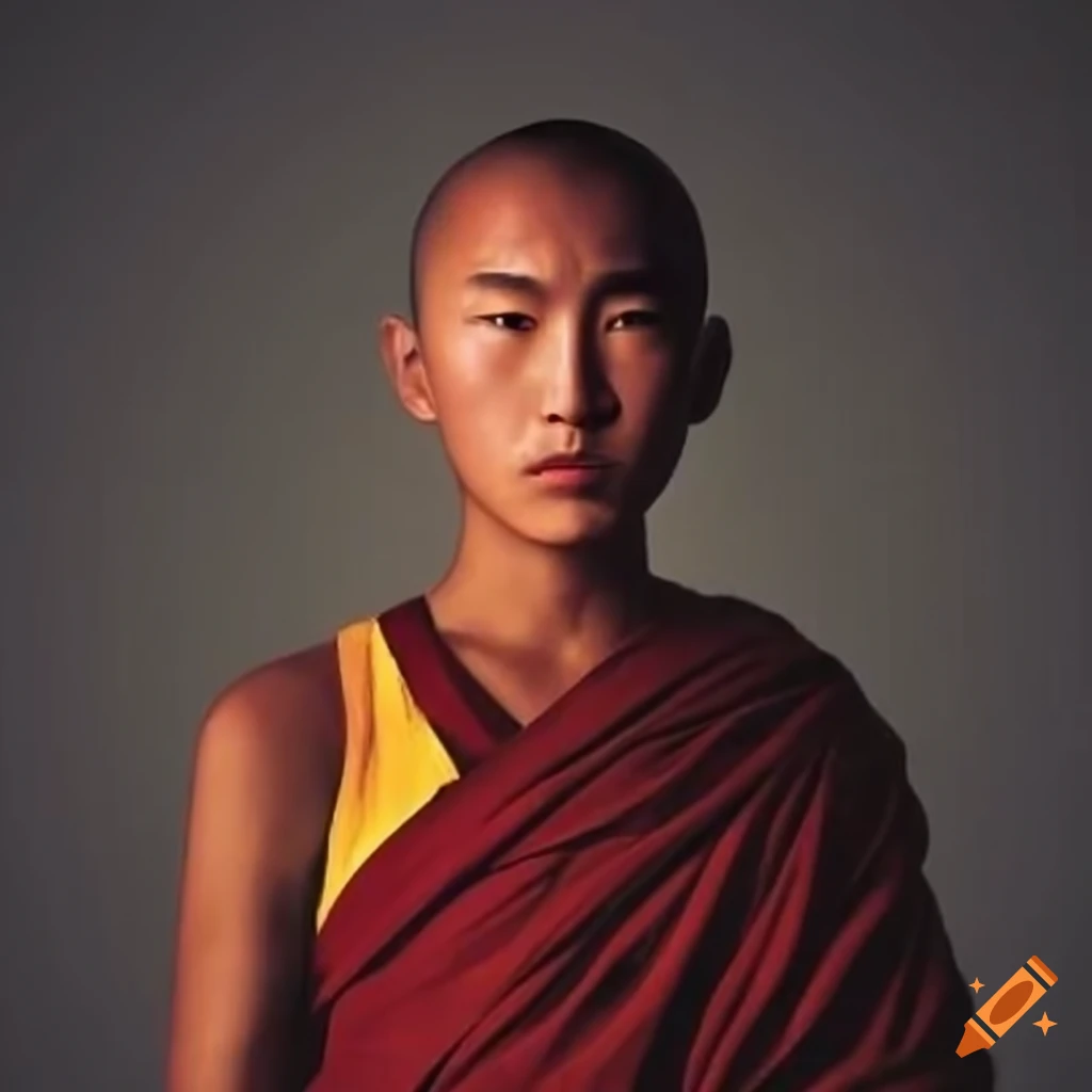 Tibetan Buddhist monk, handsome, young