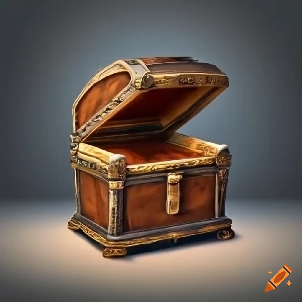 Treasure chest with gold | 3D model