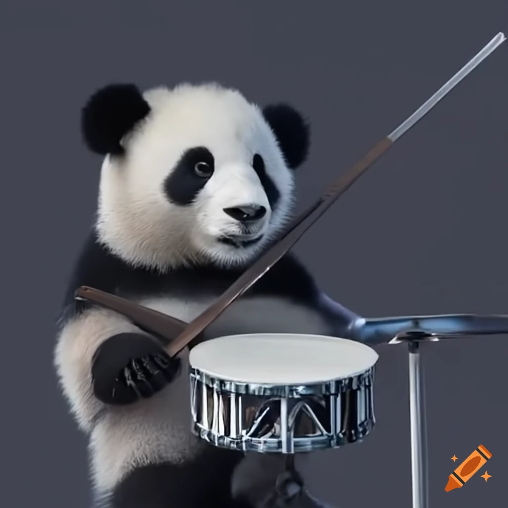 Panda playing drums on Craiyon