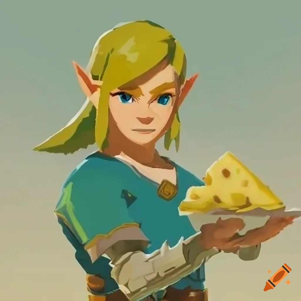 Link From Zelda Botw With Cheese In His Hand link-from-zelda-botw-with-cheese-in-his-hand