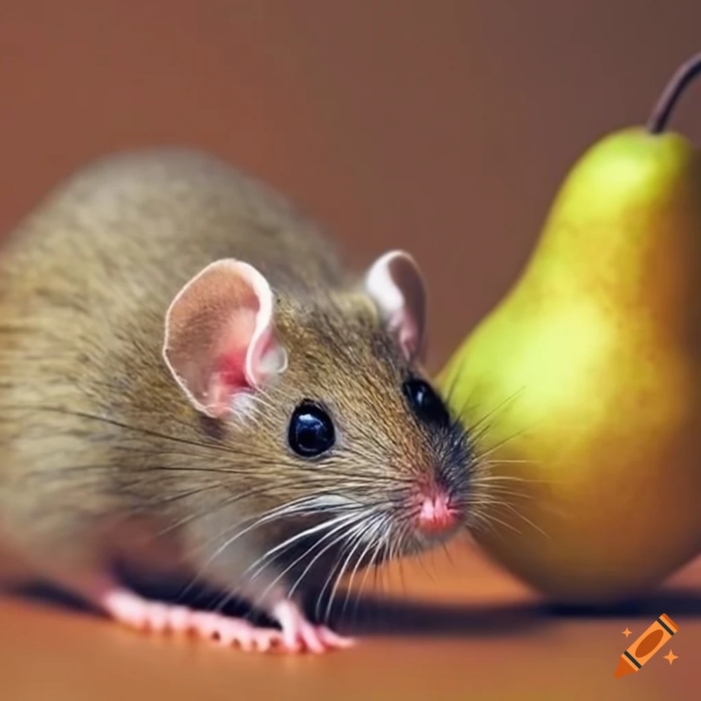 A mouse with golden pears on Craiyon
