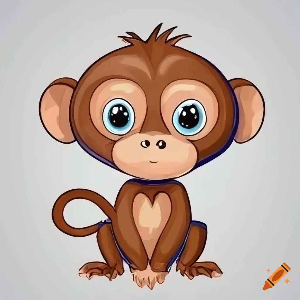 Cute little monkey outline coloring page for kids animal coloring book  cartoon vector illustration 6876214 Vector Art at Vecteezy