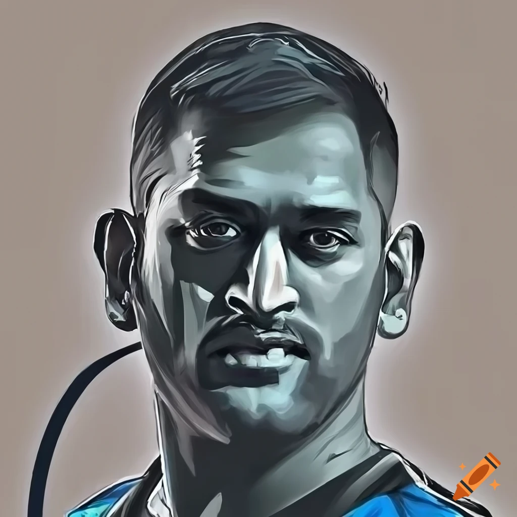 How to draw MS Dhoni face for beginners - YouTube