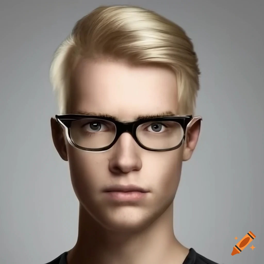 Handsome man with blonde hair and glasses