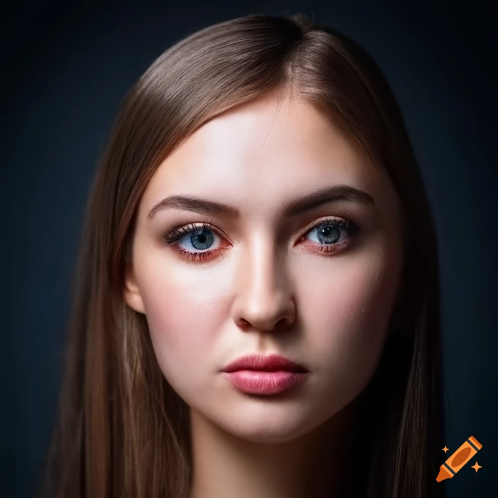 Hyper-realistic portrait of a young russian woman with striking ...