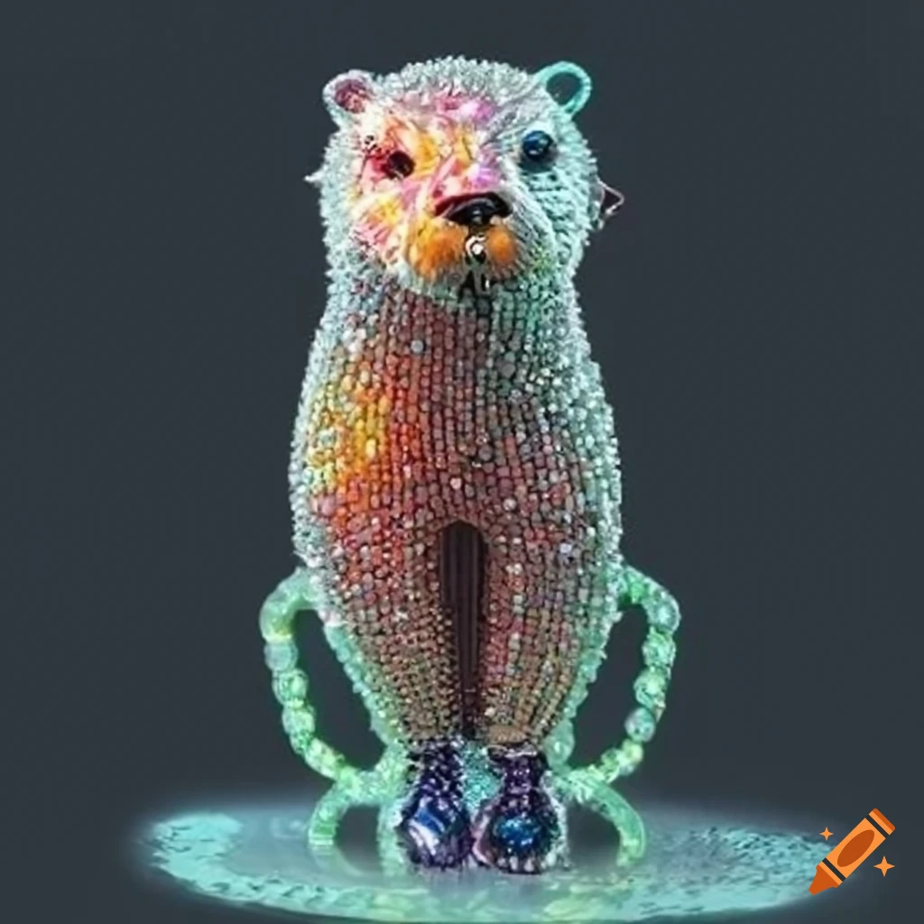 🦦in ‘cuckoo clock’ style, highly detailed, high definition, ‘shimmering