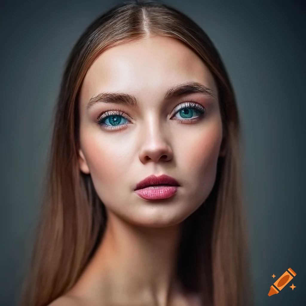 Photorealistic portrait of perfect detail face of a young russian woman ...