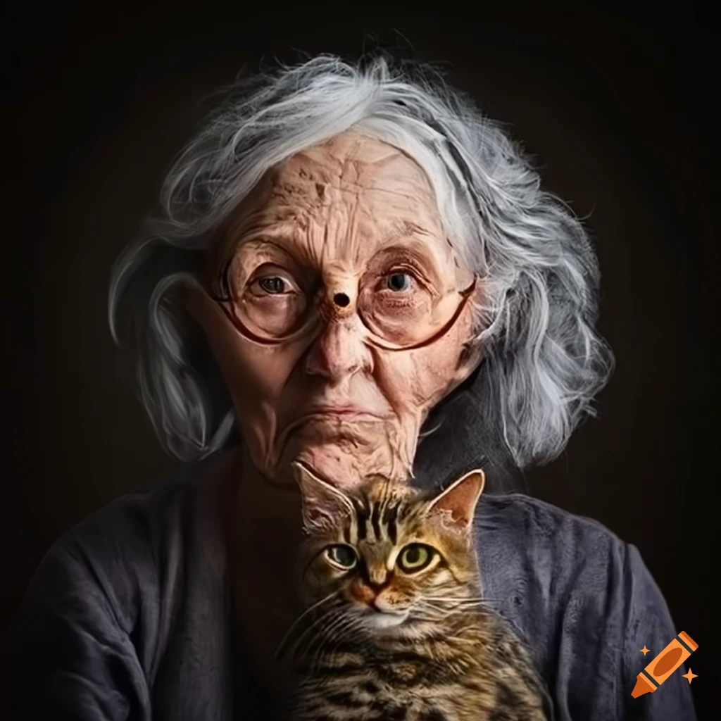 Old woman with cat on Craiyon - An Old Woman And Her Cat Summary