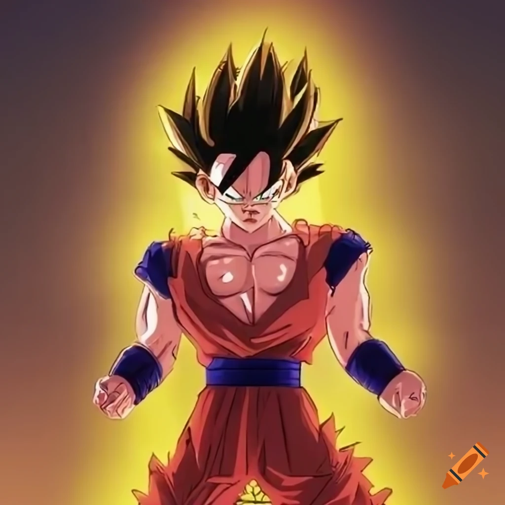 Dragon Ball Super screenshot of Goku powering up into Super Saiyan Blue  with a fiery blue aura
