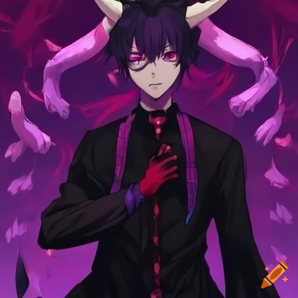 Free: Purple haired male anime character , Anime Rendering Fan art