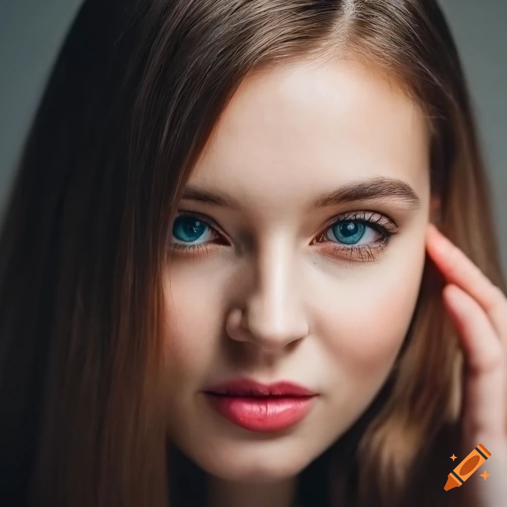 Perfect facial features is a photo portrait of a beautiful young ...