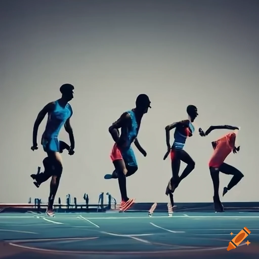 2021 games concept com diversos athletic running sprint na pista