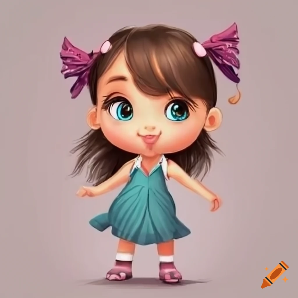 Cute girl cartoon character 20009415 PNG
