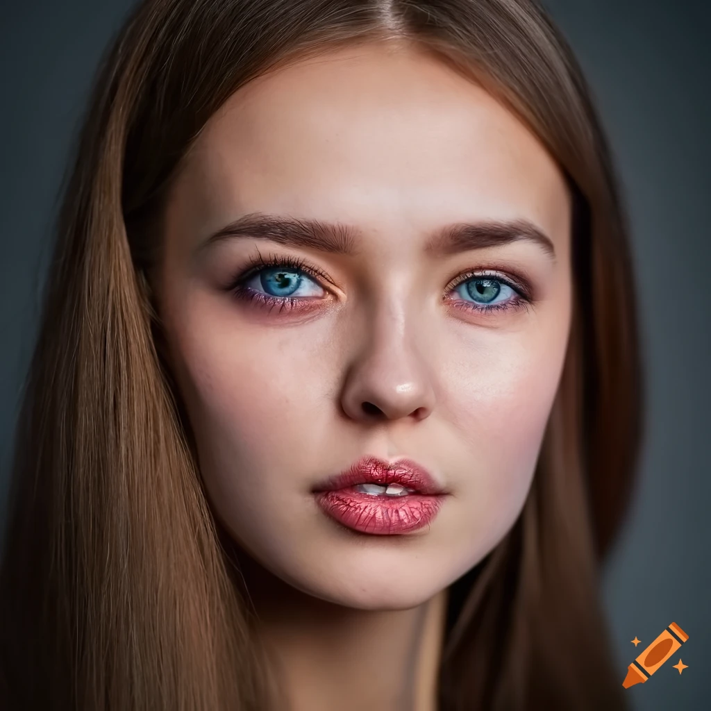 Hyper-realistic portrait of a young russian woman with striking ...