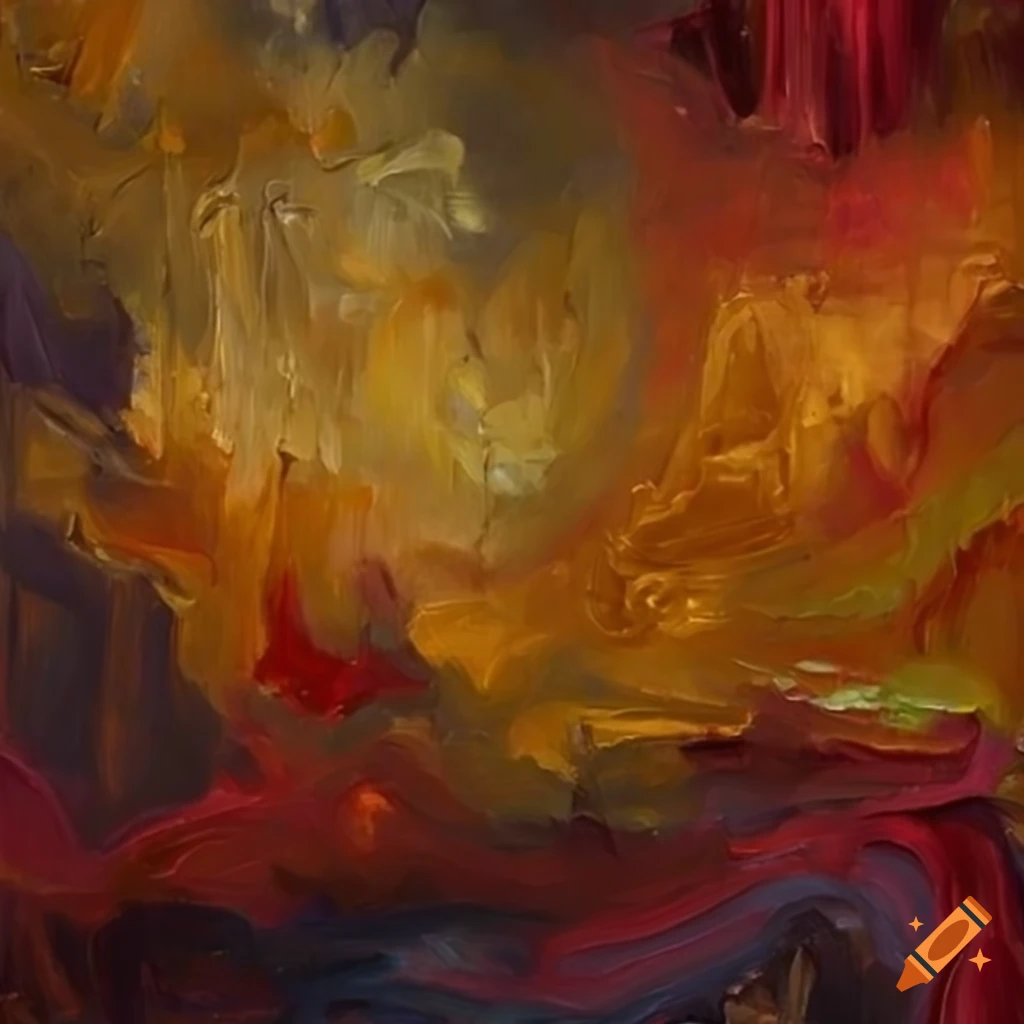 Gilded ground, oil painting style, abstract on Craiyon