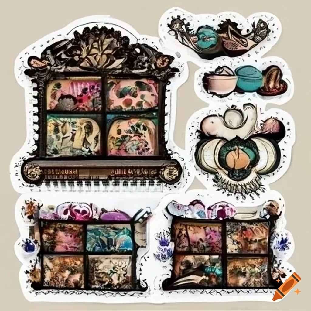 Journal decoration stickers on Craiyon