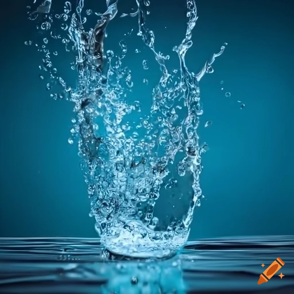 Eine schwebende wasser blubbern blase ,8k,marko,kaltes licht,studio ...