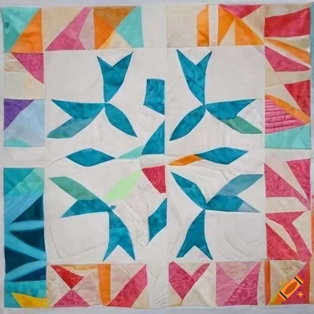 colorful geometric quilting design, inspired by Matisse's art