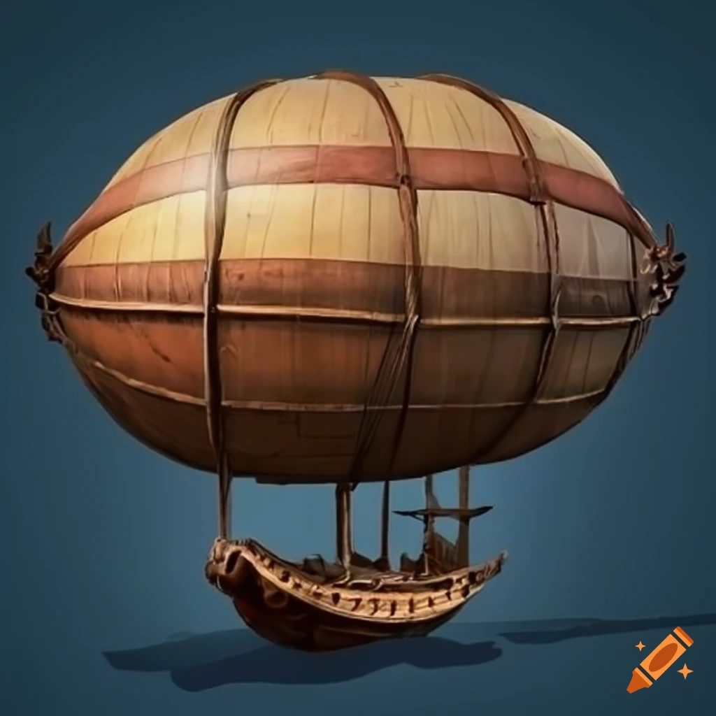 Oriental medieval airship on Craiyon