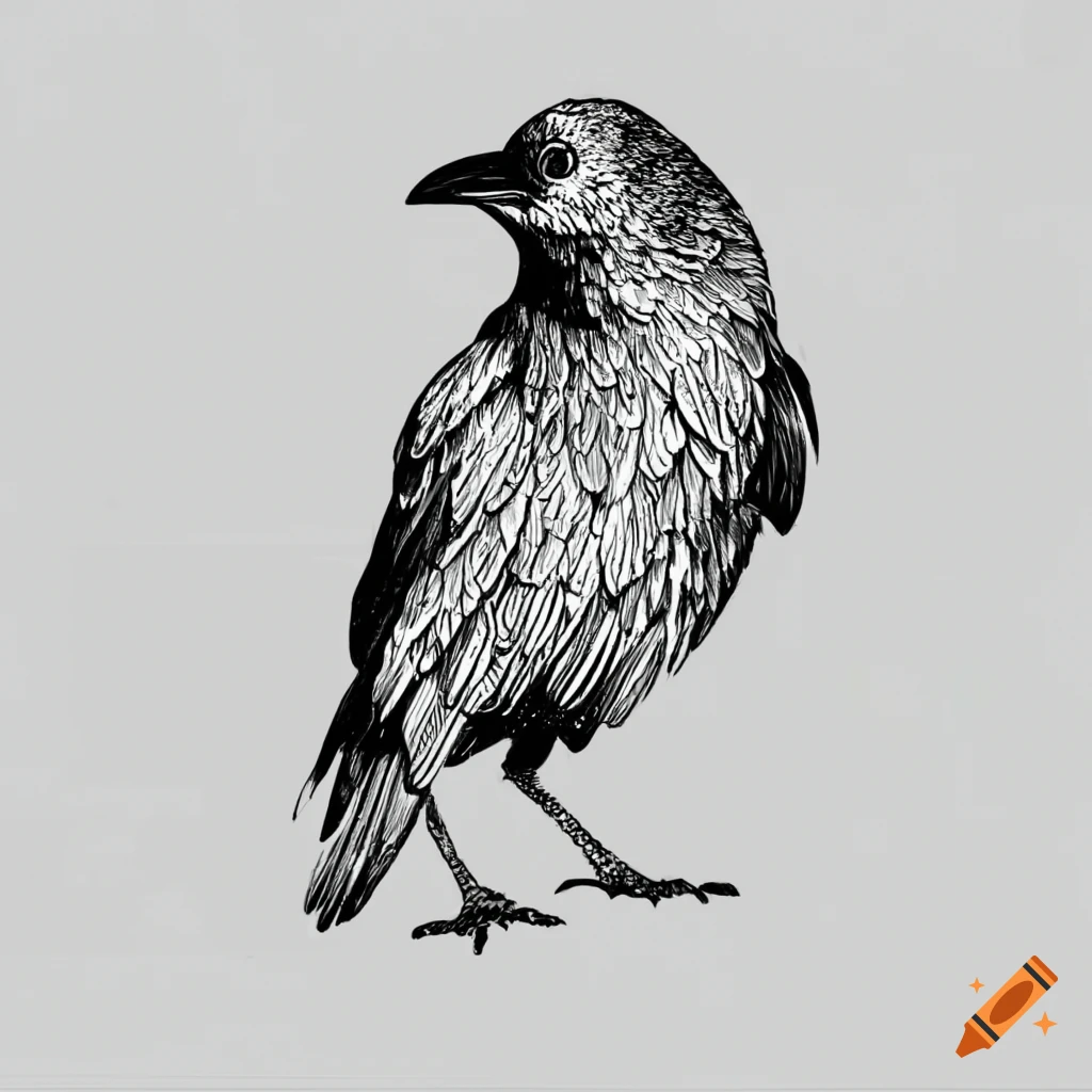 Crow Line Art Vector PNG Images, Line Art Sketch Hand Drawing Crow, Wing  Drawing, Crow Drawing, Hand Drawing PNG Image For Free Download