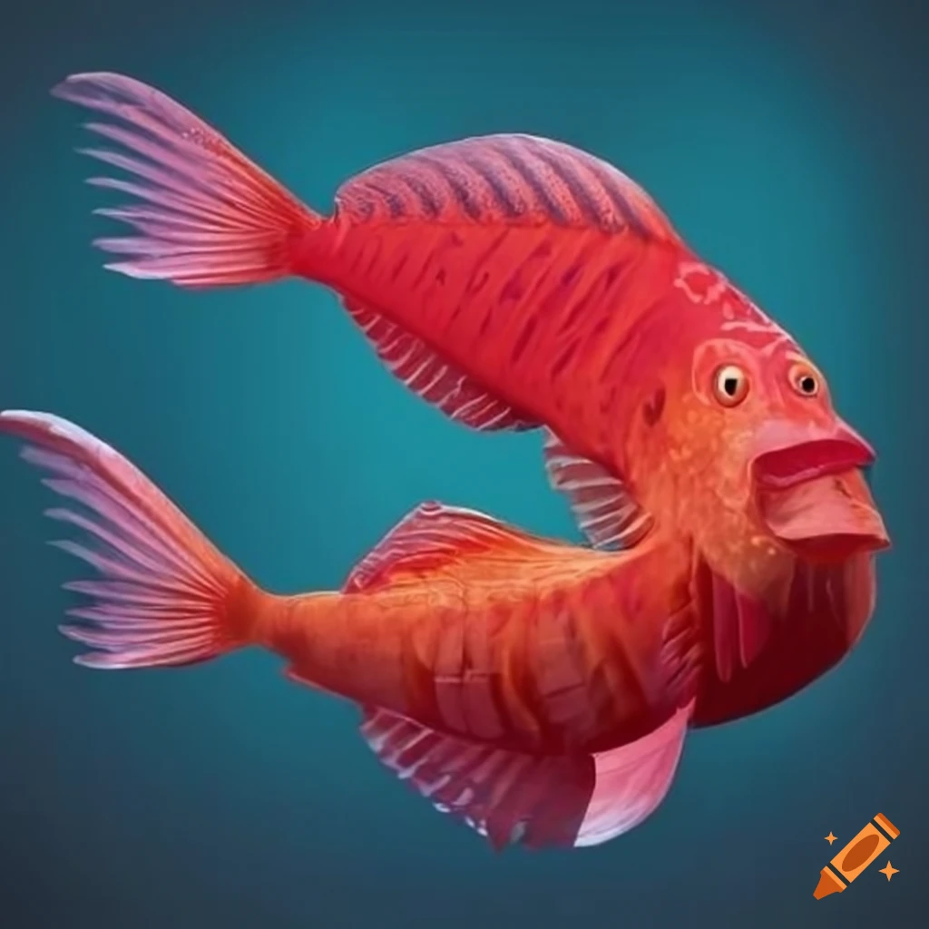 I want to design red and pecock fish on Craiyon