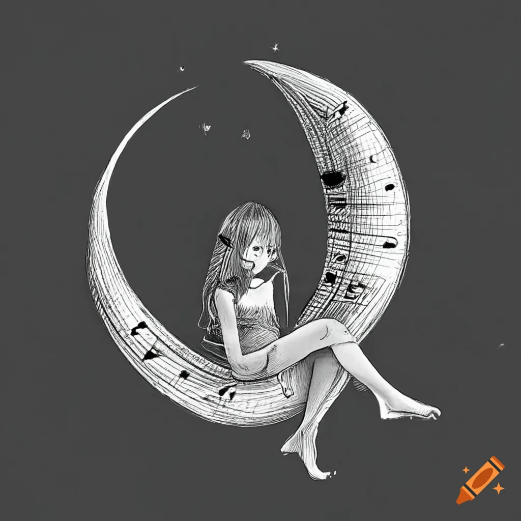 How to draw a beautiful girl sitting on the moon//EASY STEP BY STEP FOR  BEGINNERS - YouTube