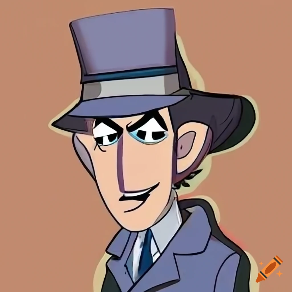 Create an avatar of inspector gadget in a cartoonish style for use on  tiktok. the avatar should depict inspector gadget himself, with all his  iconic attributes: a top hat, special glasses, a