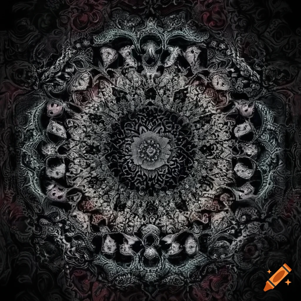 Despair mandala grey on Craiyon