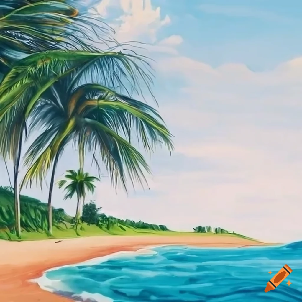 how to draw a realistic beach