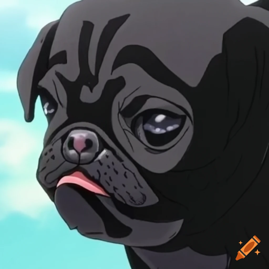 Lexica - cute and adorable pug anime