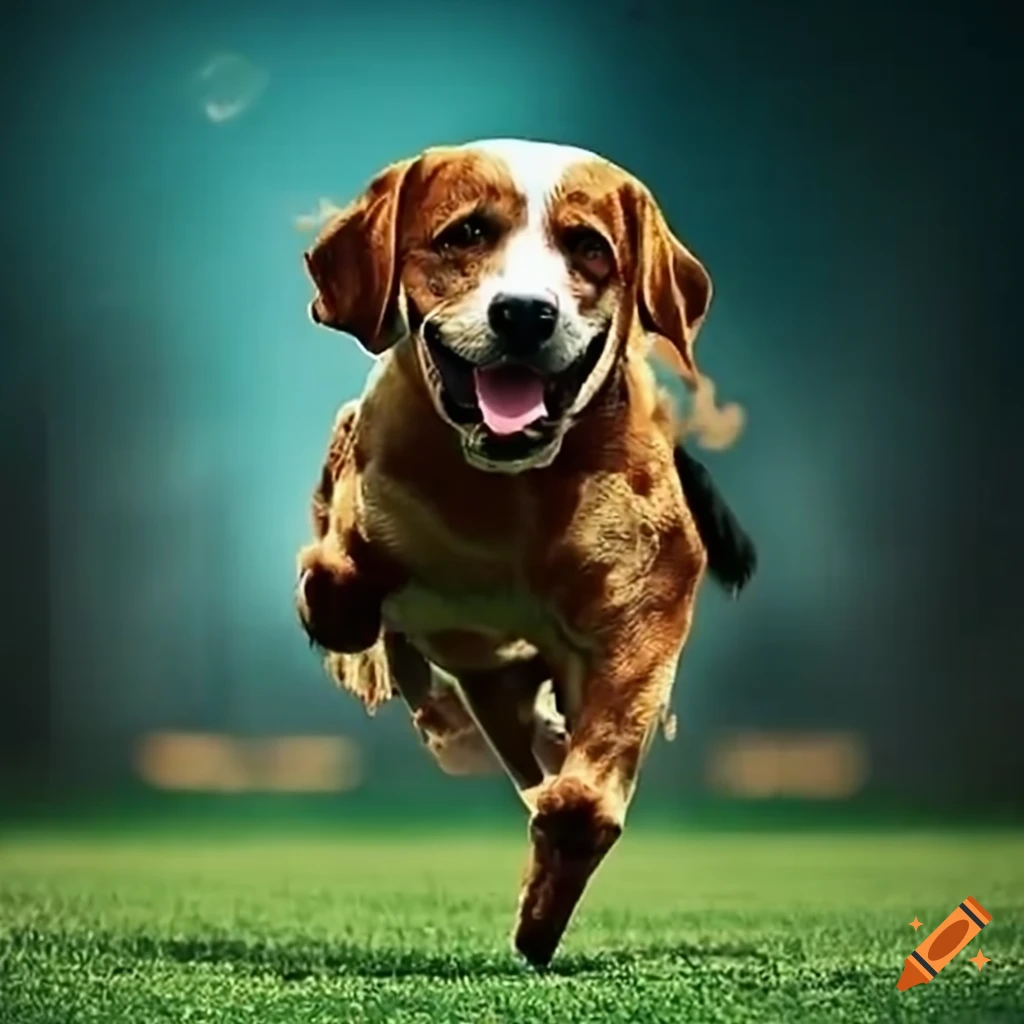 Cachorro correndo atrás da bola