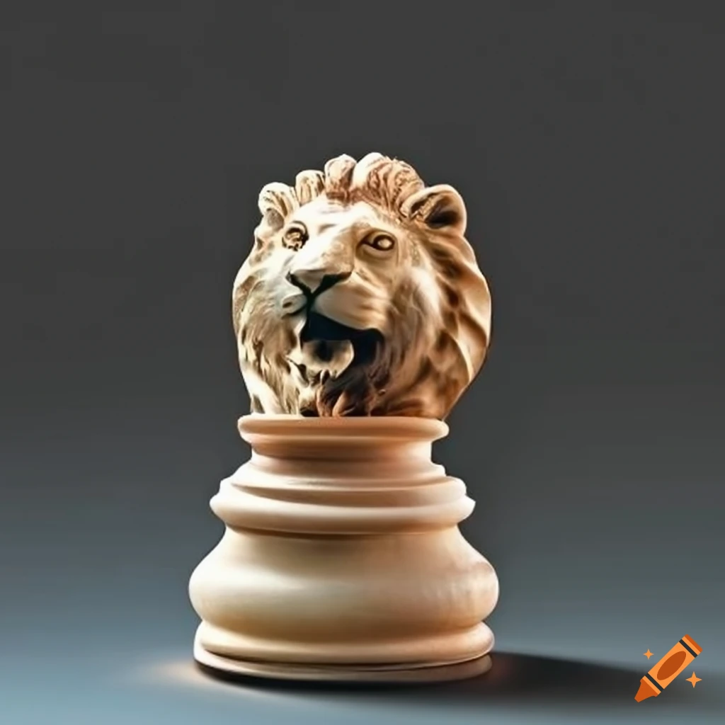 chess piece of a lion