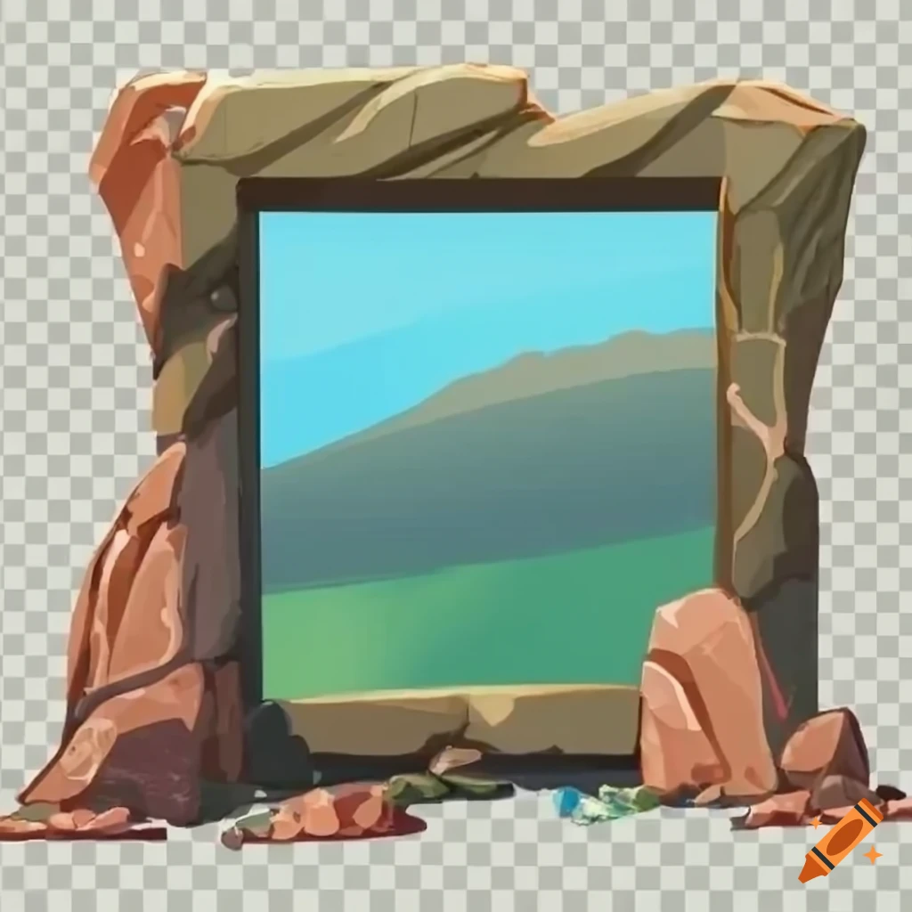 Cartoon rock picture frame