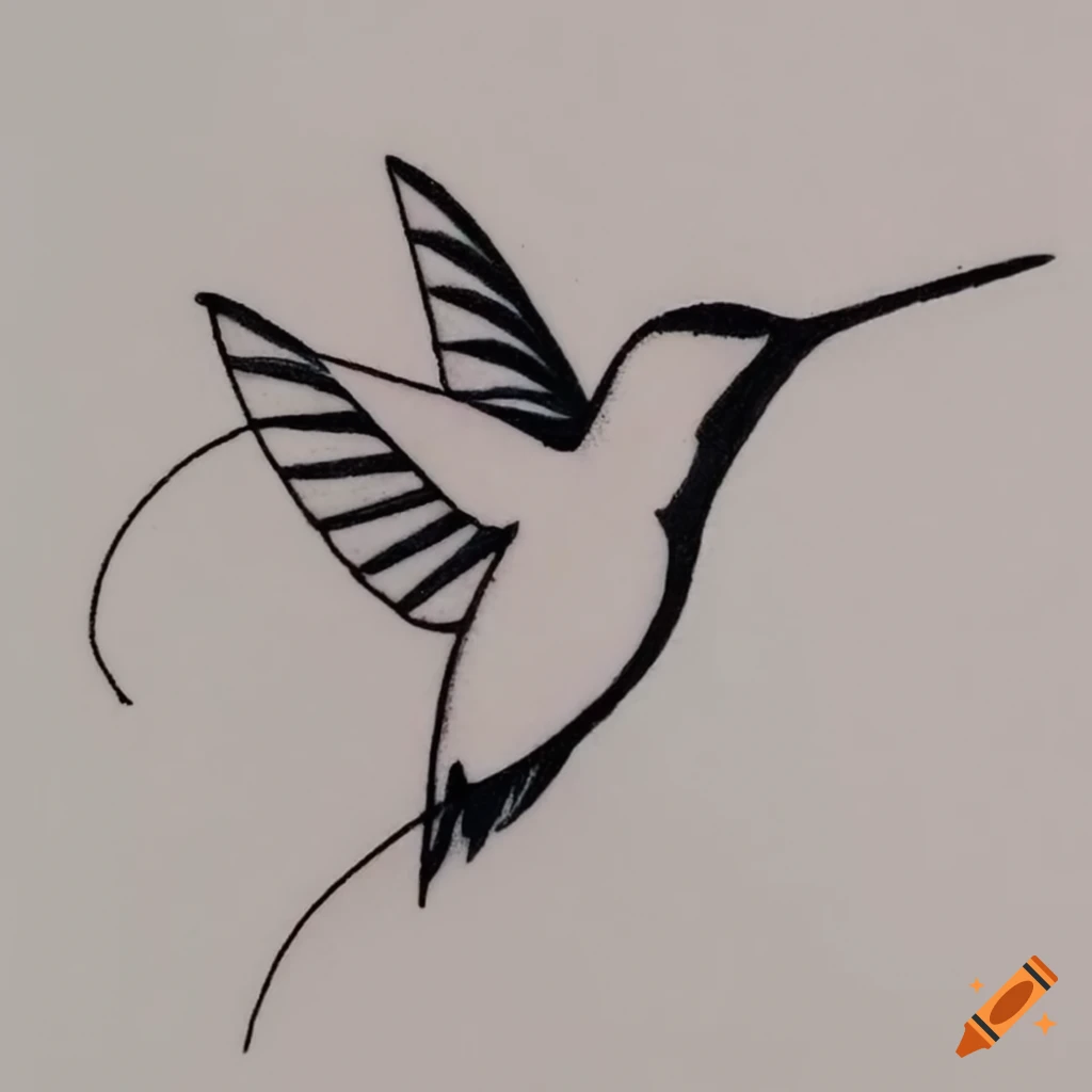 Minimalist Hummingbird (Right) Temporary Tattoo (Set of 3) – Small Tattoos