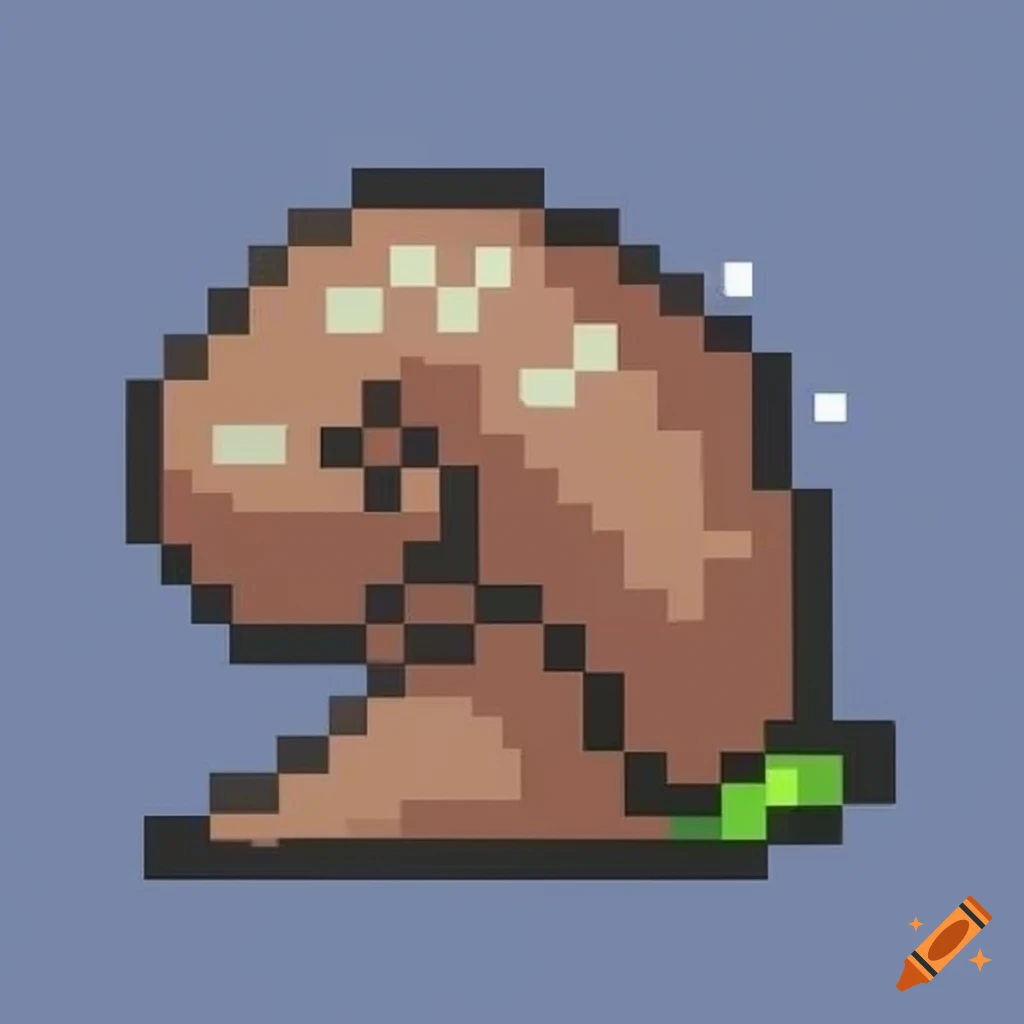 Simple pixel art snails on Craiyon