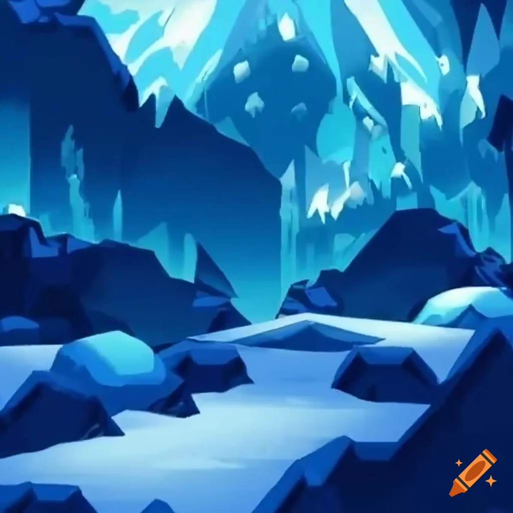 Pokemon battle ice cavern detailed background