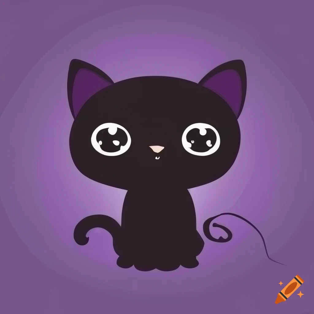cute black cat silhouette