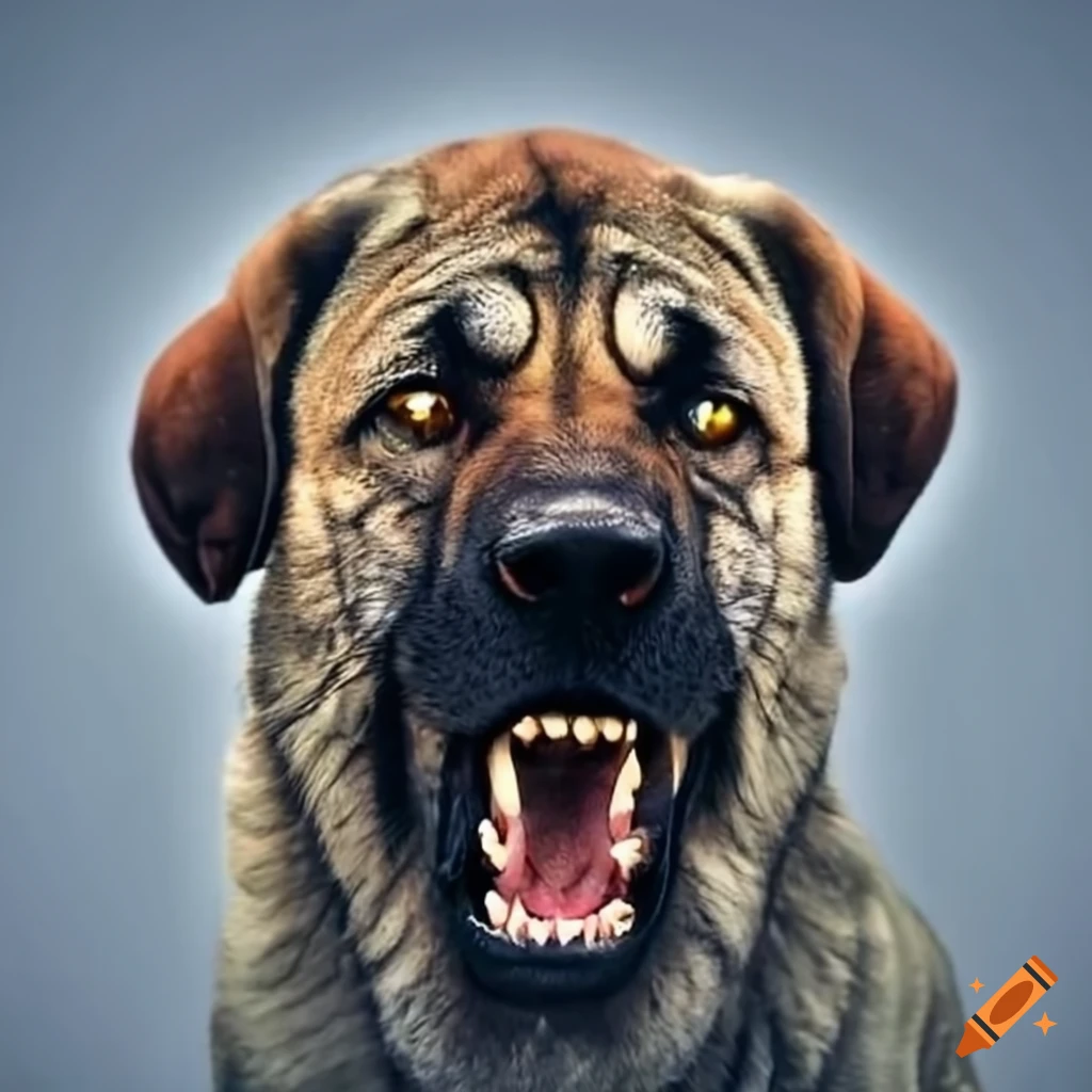 Angry face of kangal on Craiyon, image size:1024x1024