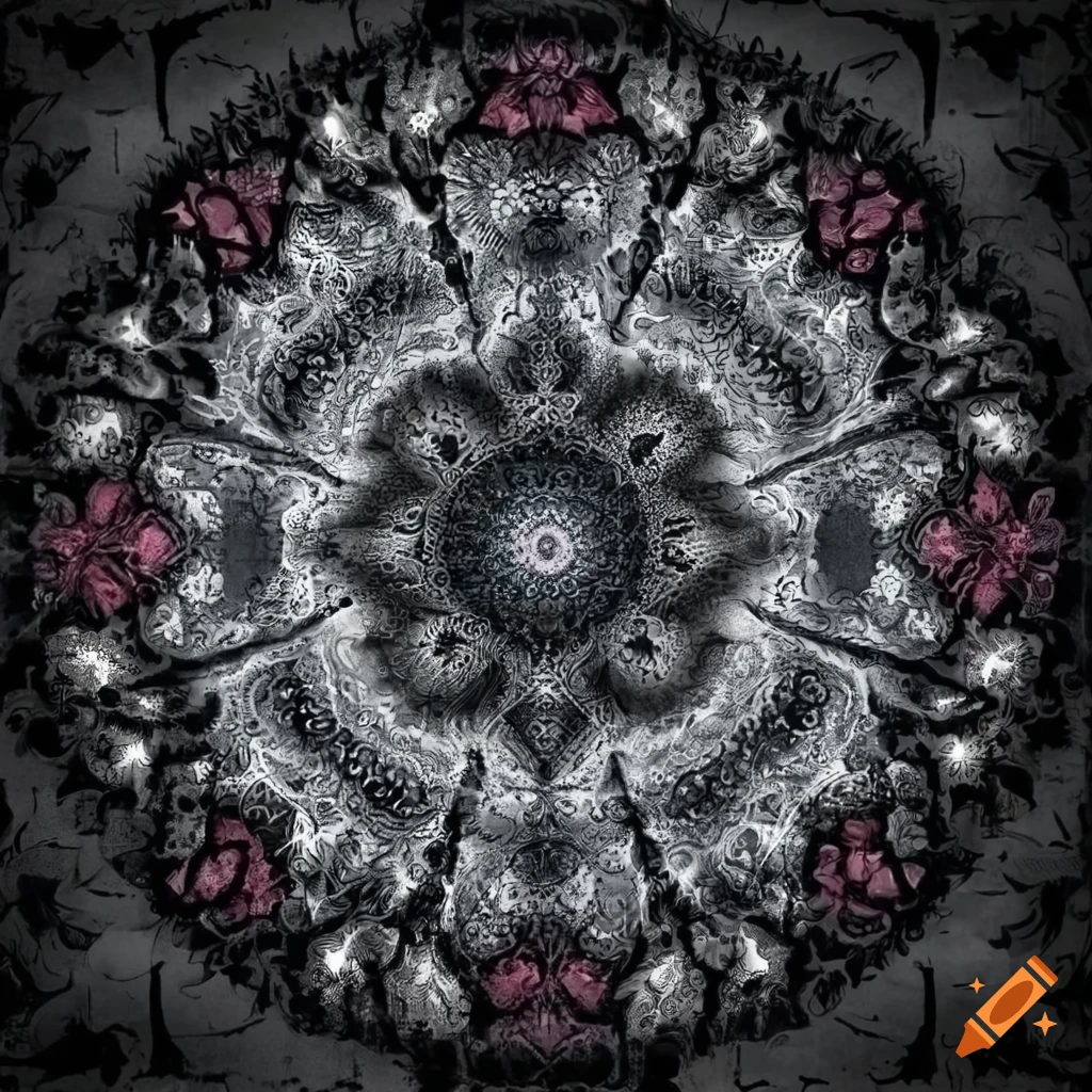 Despair mandala grey on Craiyon