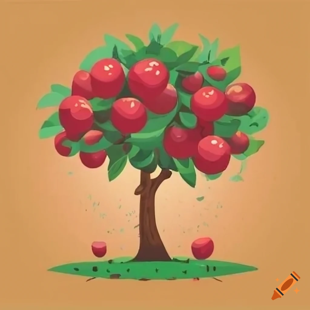 apple tree cartoon images