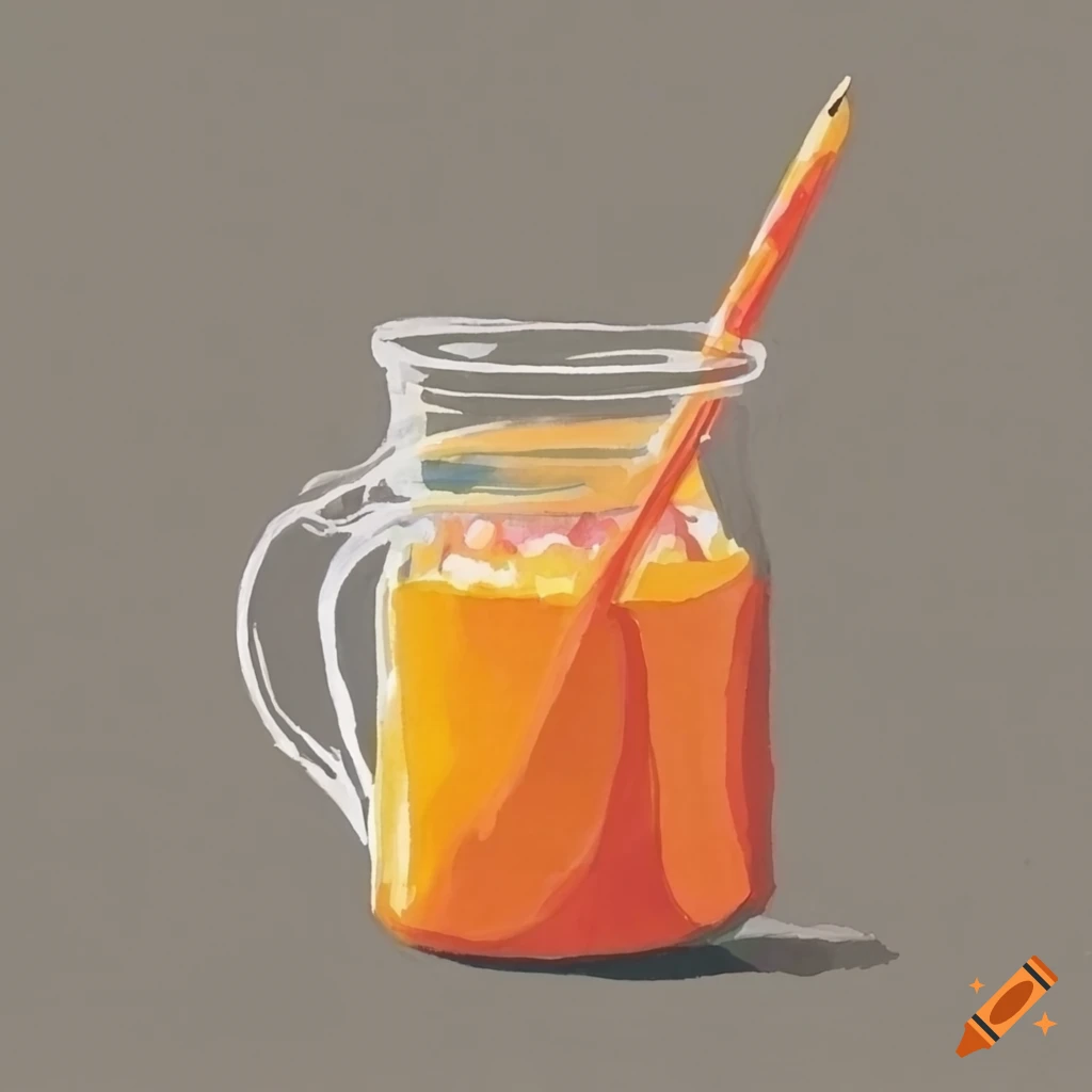 orange juice drawing