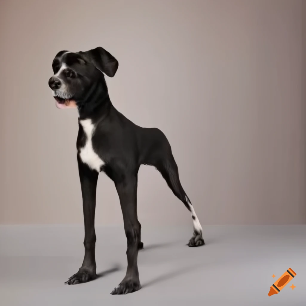 Dog standing upright bipedal