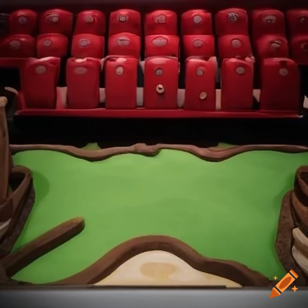 A miniature golf course inspired by amc theater