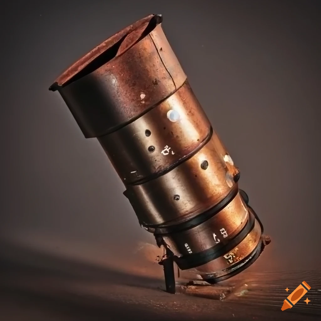 Old dilapidated broken rusty telescopes