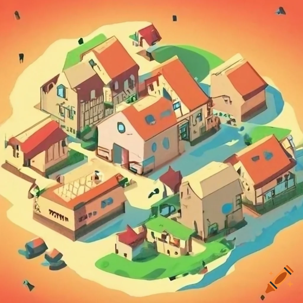 Maps of a small town on Craiyon