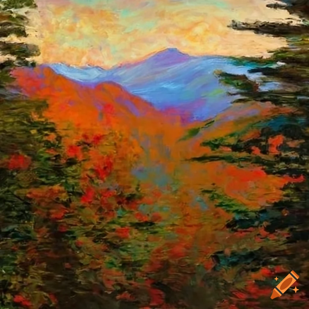 Appalachian mountains in the style of a painting