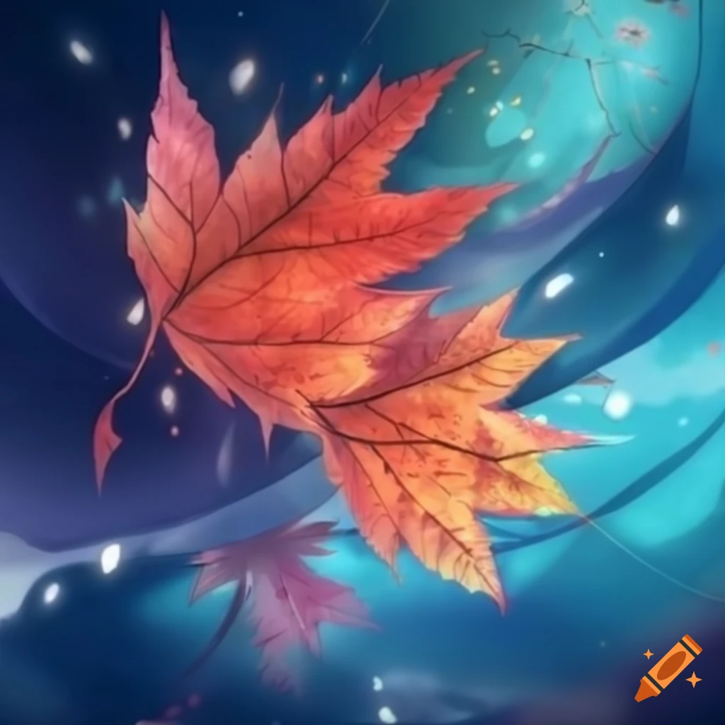 Anime Girl with Orange Leaves Autumn Wallpaper - Fall Wallpapers