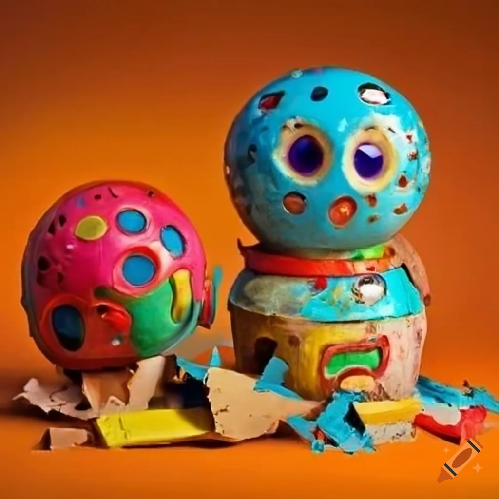 Old dilapidated broken toys
